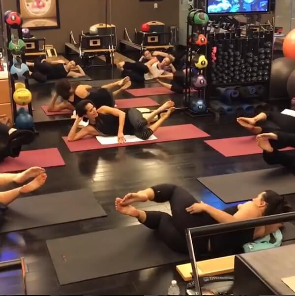 Nina Waldman teaching a pilates class at Body in Mind studio in Las Vegas